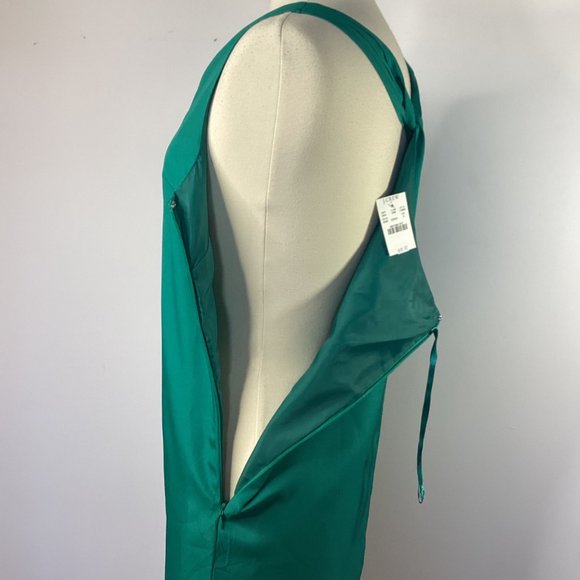 NWT J. Crew Factory Emerald Green Twist Back MIDI Dress - Size 6 - Picture 6 of 9
